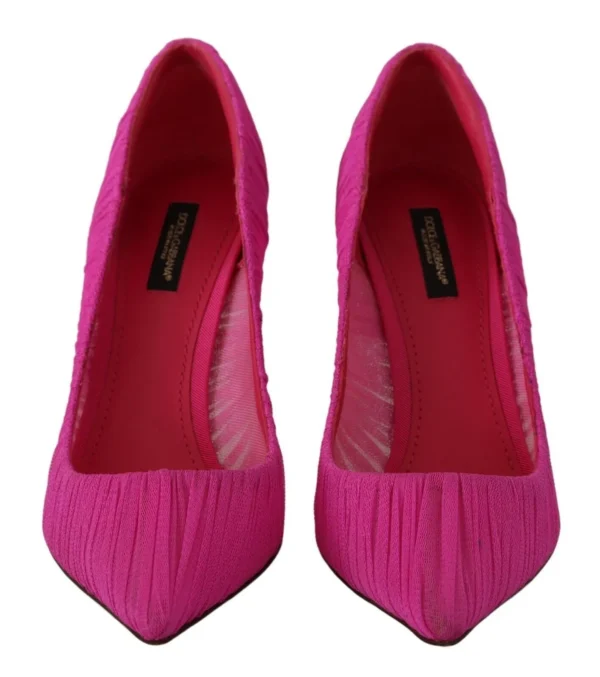 Dolce & Gabbana Women's Elegant Pink Tulle Mesh Heels Pumps
