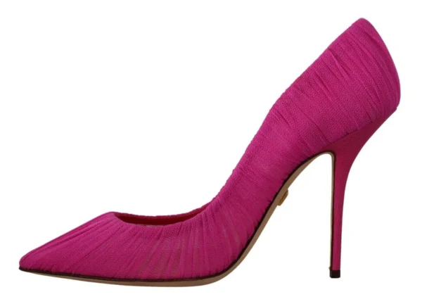 Dolce & Gabbana Women's Elegant Pink Tulle Mesh Heels Pumps