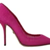 Dolce & Gabbana Women's Elegant Pink Tulle Mesh Heels Pumps