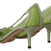 Dolce & Gabbana Women's Enchanting Green Mesh Chain Pumps