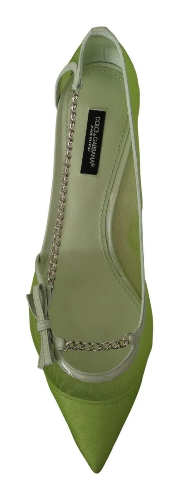 Dolce & Gabbana Women's Enchanting Green Mesh Chain Pumps