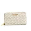 Michael Kors Women's Jet Set Large Vanilla Signature PVC Flat Multifunction Wrist Wallet