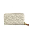 Michael Kors Women's Jet Set Large Vanilla Signature PVC Flat Multifunction Wrist Wallet