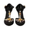 Dolce & Gabbana Women's Elegant Crystal-Embellished Mesh T-Strap Pumps
