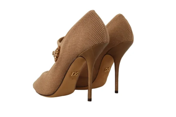 Dolce & Gabbana Women's Champagne Crystal Stiletto Pumps