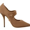 Dolce & Gabbana Women's Champagne Crystal Stiletto Pumps