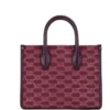 Michael Kors Women's Mirella Small Mulberry Canvas Top Zip Shopper Tote Crossbody Bag