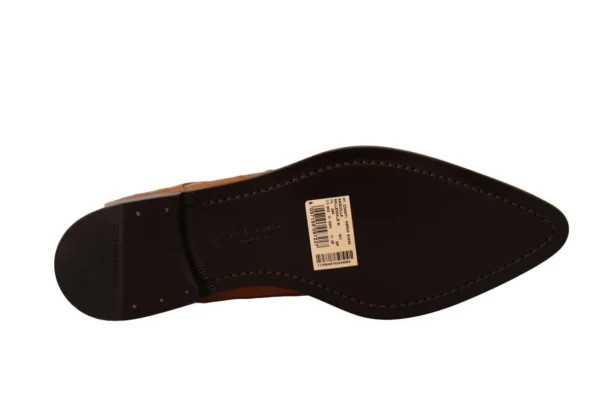 Dolce & Gabbana Women's Elegant Eel Leather Lace-Up Formal Flats