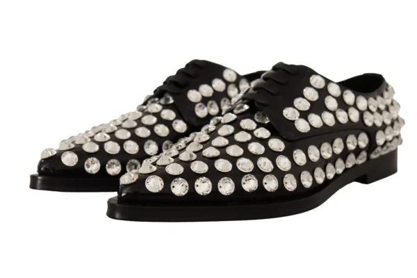Dolce & Gabbana Women's Crystal-Embellished Leather Formal Flats