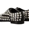 Dolce & Gabbana Women's Crystal-Embellished Leather Formal Flats