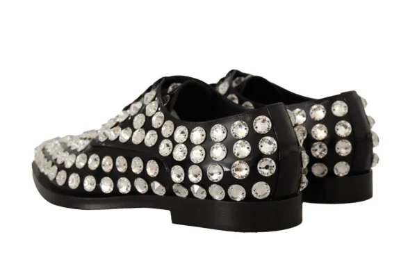 Dolce & Gabbana Women's Crystal-Embellished Leather Formal Flats