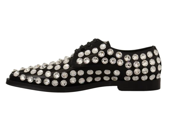 Dolce & Gabbana Women's Crystal-Embellished Leather Formal Flats