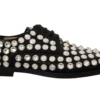 Dolce & Gabbana Women's Crystal-Embellished Leather Formal Flats