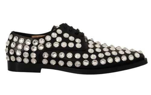 Dolce & Gabbana Women's Crystal-Embellished Leather Formal Flats