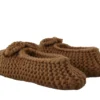 Dolce & Gabbana Women's Elegant Wool Knit Ballerina Flats in Brown