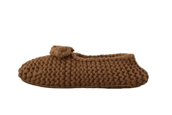 Dolce & Gabbana Women's Elegant Wool Knit Ballerina Flats in Brown
