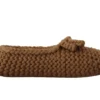 Dolce & Gabbana Women's Elegant Wool Knit Ballerina Flats in Brown