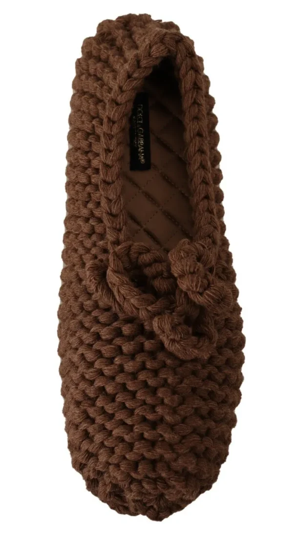 Dolce & Gabbana Women's Elegant Wool Knit Ballerina Flats
