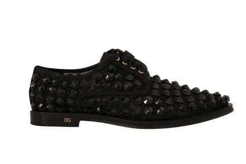 Dolce & Gabbana Women's Elegant Gros Grain Lace-Up Jeweled Flats