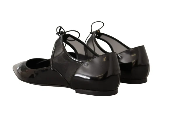 Dolce & Gabbana Women's Elegant Pointed Toe Lace-Up Ballerina Flats