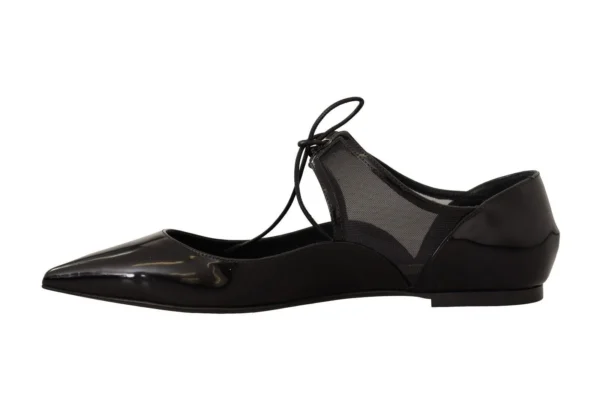 Dolce & Gabbana Women's Elegant Pointed Toe Lace-Up Ballerina Flats