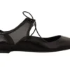 Dolce & Gabbana Women's Elegant Pointed Toe Lace-Up Ballerina Flats