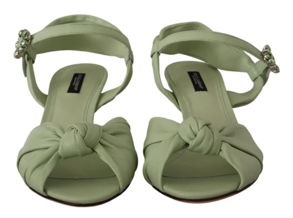 Dolce & Gabbana Women's Elegant Aqua Green Ankle Strap Crystal Sandals