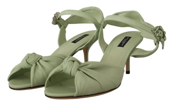 Dolce & Gabbana Women's Elegant Aqua Green Ankle Strap Crystal Sandals