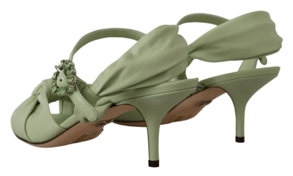 Dolce & Gabbana Women's Elegant Aqua Green Ankle Strap Crystal Sandals