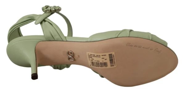 Dolce & Gabbana Women's Elegant Aqua Green Ankle Strap Crystal Sandals