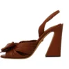 Dolce & Gabbana Women's Elegant Brown Ankle Strap Heels with Bow Detail
