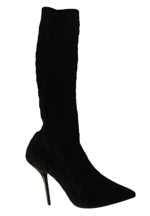 Dolce & Gabbana Women's Elegant Stretch Sock Boots in Black
