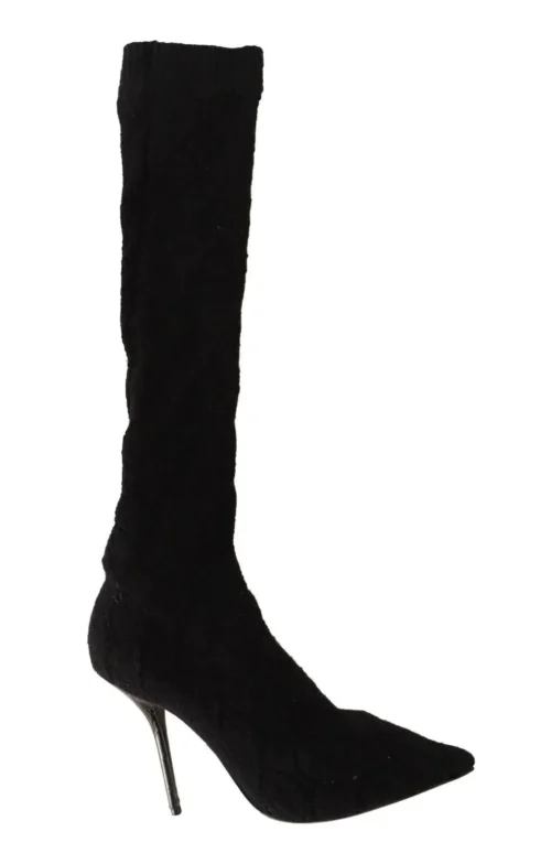 Dolce & Gabbana Women's Elegant Black Stretch Socks Boots