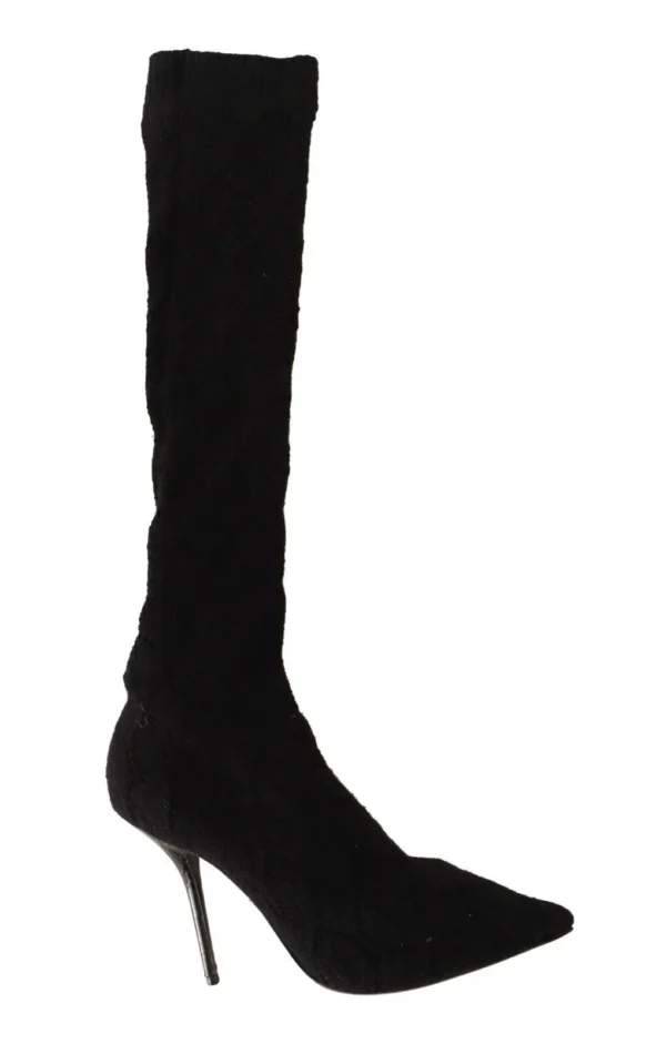 Dolce & Gabbana Women's Elegant Black Stretch Socks Boots