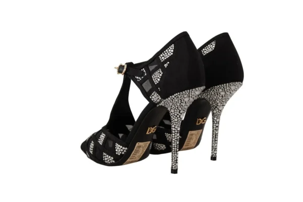 Dolce & Gabbana Women's Elegant Crystal-Embellished Suede Pumps