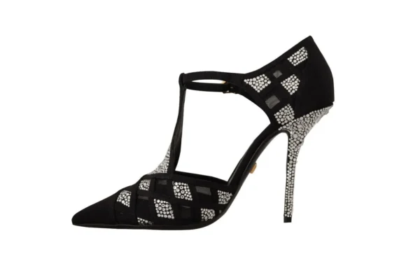 Dolce & Gabbana Women's Elegant Crystal-Embellished Suede Pumps