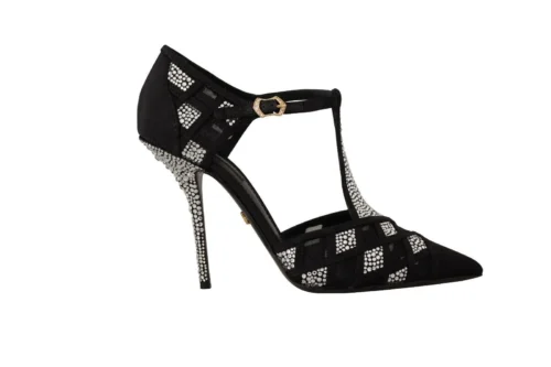 Dolce & Gabbana Women's Elegant Crystal-Embellished Suede Pumps