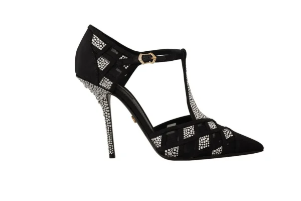 Dolce & Gabbana Women's Elegant Crystal-Embellished Suede Pumps