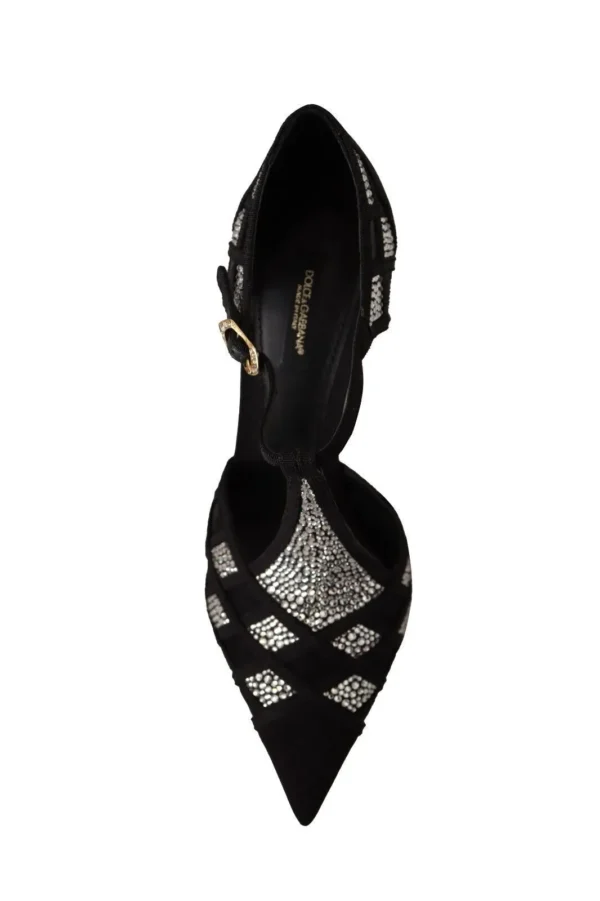 Dolce & Gabbana Women's Elegant Crystal-Embellished Suede Pumps