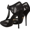 Dolce & Gabbana Women's Elegant Mesh T-Strap Stiletto Pumps