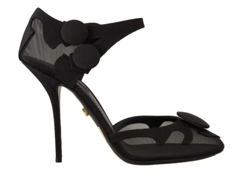Dolce & Gabbana Women's Elegant Mesh Ankle Strap High Heels Pumps