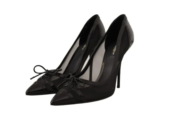 Dolce & Gabbana Women's Elegant Black Mesh Stiletto Pumps