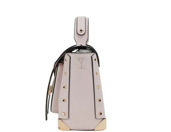 Michael Kors Women's Manhattan Medium Powder Blush Leather Top Handle Satchel Handbag