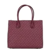 Michael Kors Women's Mercer Large Mulberry Signature PVC Satchel Bag Crossbody Handbag