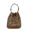 COACH Women's Dempsey 15 Small Snowflake Print Khaki Coated Canvas Bucket Bag