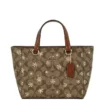 COACH Women's Alice Small Snowflake Print Khaki Canvas Satchel Handbag Purse