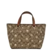 COACH Women's Alice Small Snowflake Print Khaki Canvas Satchel Handbag Purse
