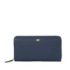 Cavalli Class Women's Elegant Long Zipper Calfskin Wallet in Blue
