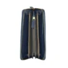 Cavalli Class Women's Elegant Long Zipper Calfskin Wallet in Blue