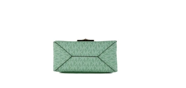 Michael Kors Women's Cece Small Sea Green Signature PVC Convertible Flap Crossbody Bag